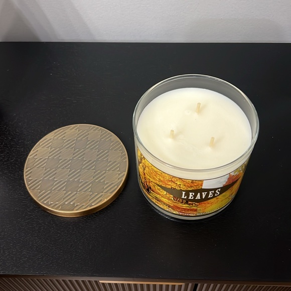 Bath and Body Works “Leaves” 3- Wick Candle - Picture 2 of 2